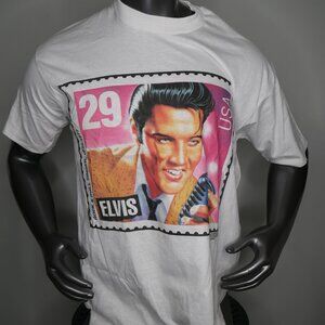 Vintage 1992 Elvis Presley Stamp USPS T-Shirt White Size XL USA Screen Stars